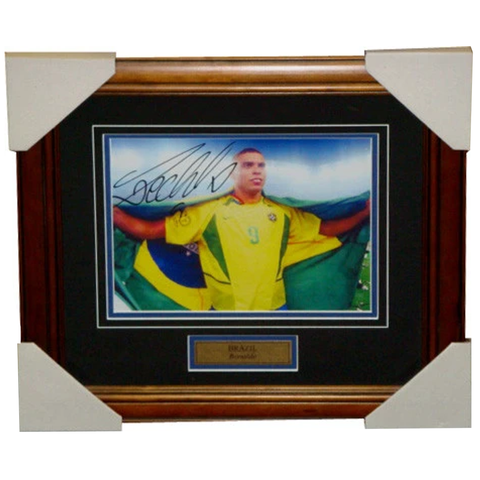 Ronaldo 2002 World Cup Signed Photo Framed - 3171