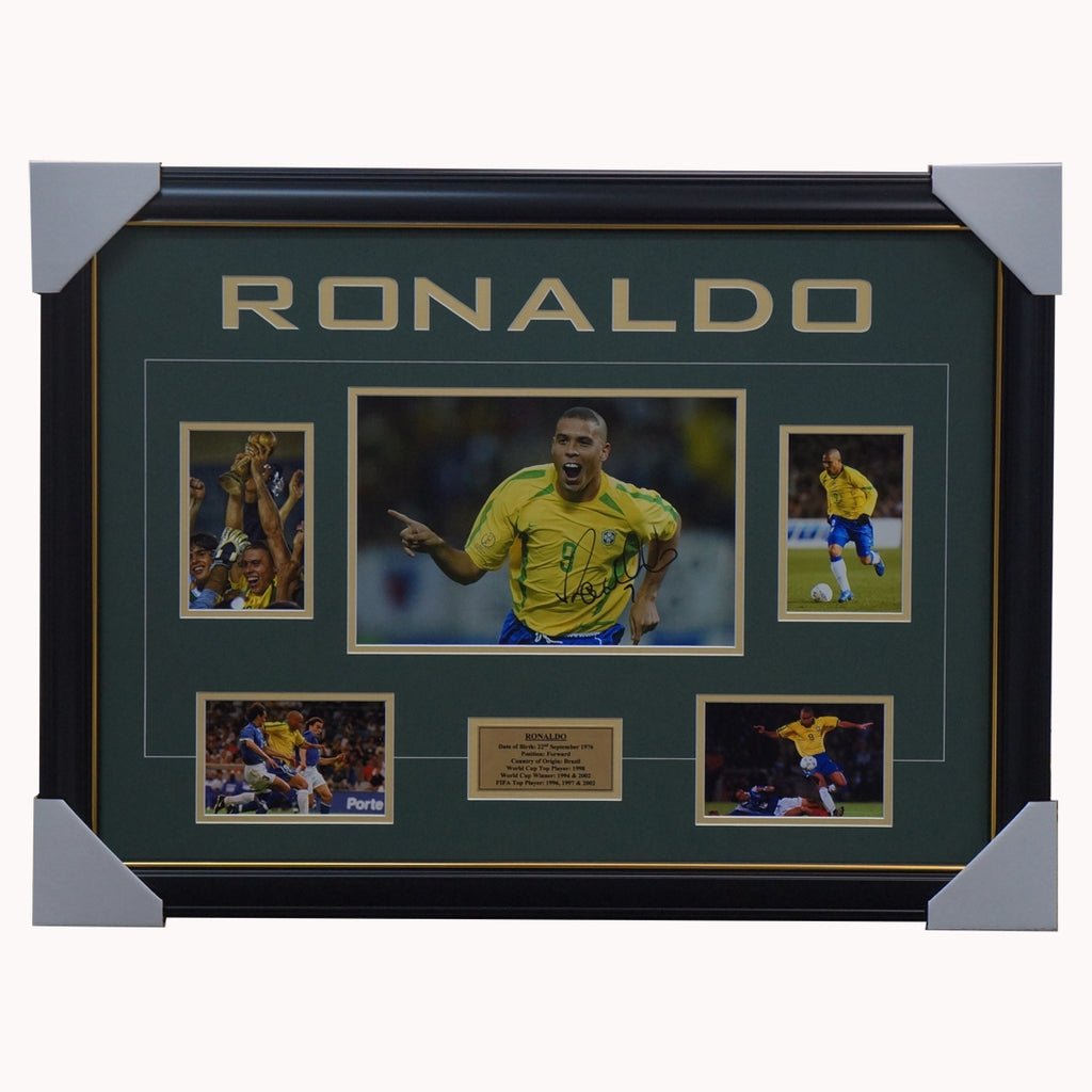 Ronaldo Signed Brazil World Cup Photo Collage Framed - 4537