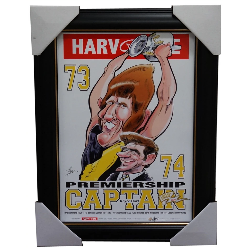 Royce Hart 1973 74 Richmond Premiership Captain Harv Time Limited Edition Print Framed - 1872