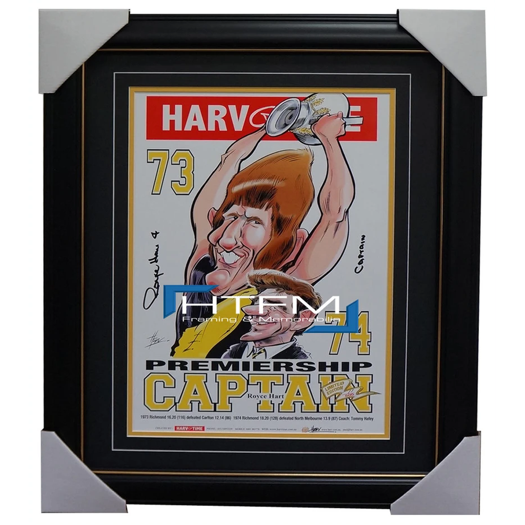 Royce Hart Richmond 1973 74 Premiership Captain Signed Limited Edition Print Framed - 1895