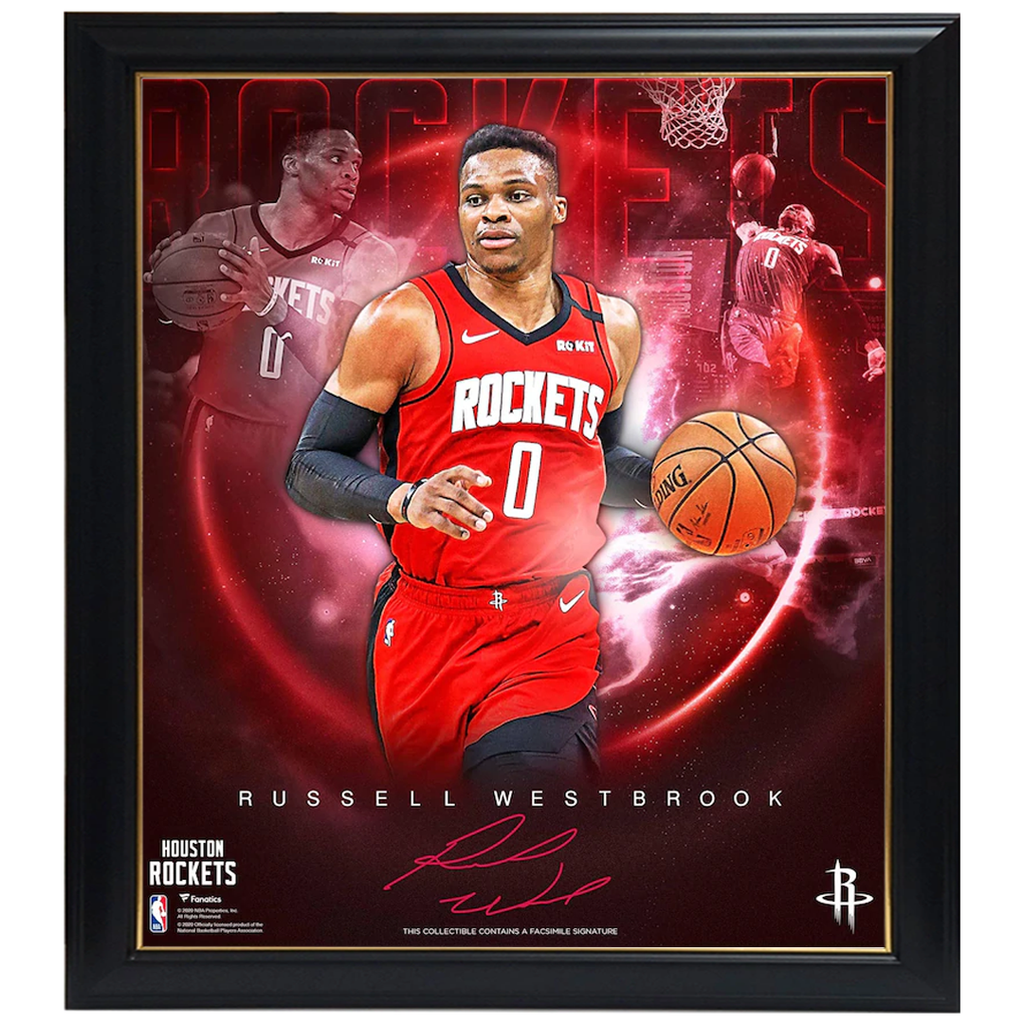 Russell Westbrook Houston Rockets Facsimile Signed Official Nba Print Framed - 4411