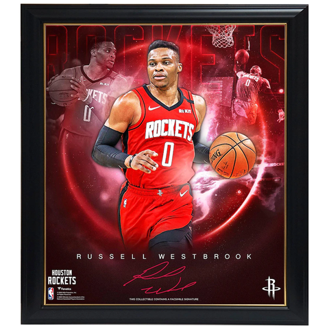 Russell Westbrook Houston Rockets Facsimile Signed Official Nba Print Framed - 4411