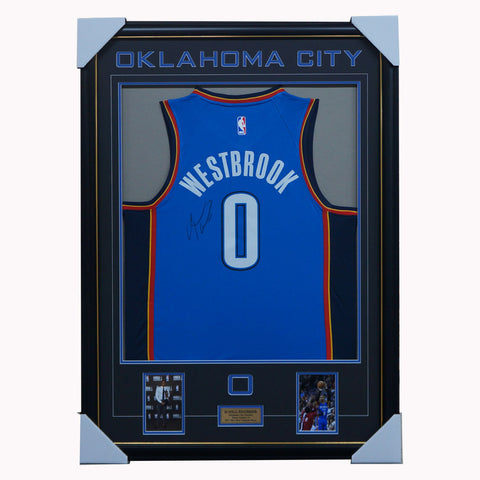Russell Westbrook Signed Oklahoma City Thunder NBA Jersey Framed 2017 Mvp + Coa - 3293