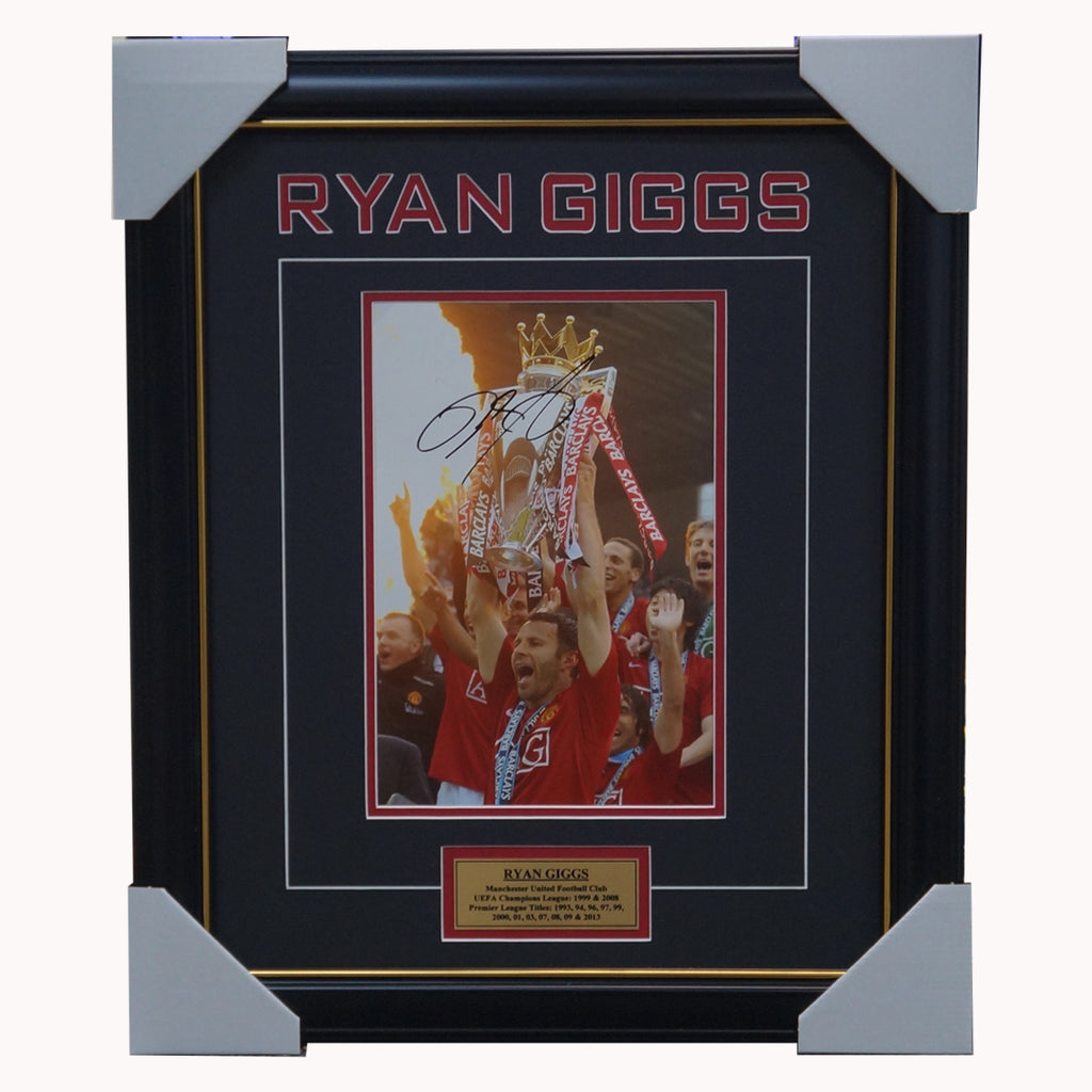 Ryan Giggs Signed Manchester United Photo Framed With Plaque + Coa - 2255