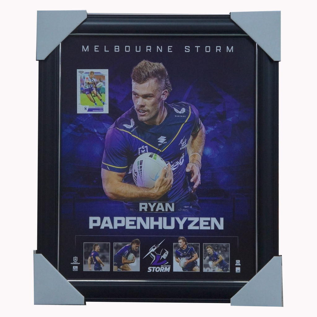 Ryan Papenhuyzen Melbourne Storm Official NRL Player Print Framed + Signed Card - 5159