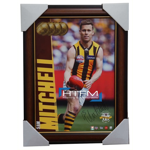 Sam Mitchell Signed 2015 Premiers Hawthorn Afl Official Photo Framed - 2576