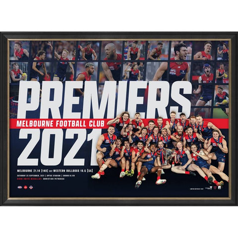 Melbourne Demons 2021 AFL Premiers Official AFL Sportsprint Framed - 4881