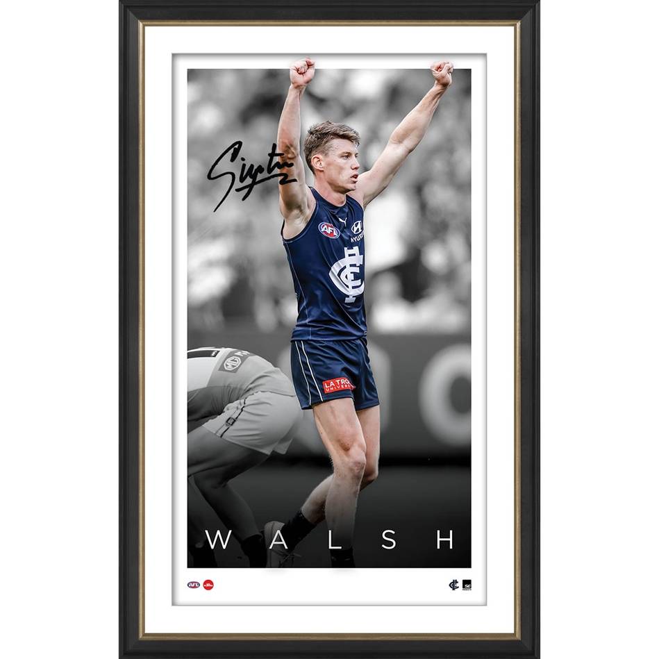 Sam Walsh Signed Carlton Official AFL ICON Series Framed - 5250