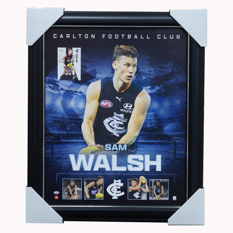 Sam Walsh Carlton Official Licensed AFL Print Framed + Signed Card - 5263