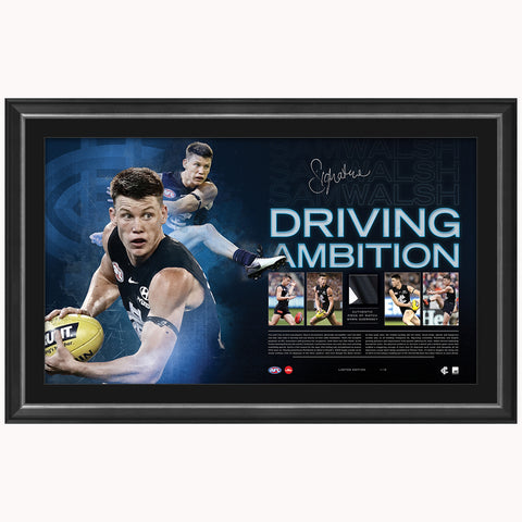 Sam Walsh Signed Carlton 2019 Nab Rising Star Official Afl Print Framed Driving Ambition - 3938