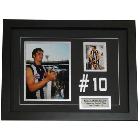 Scott Pendlebury Collingwood Signed Card Collage Framed - 4031