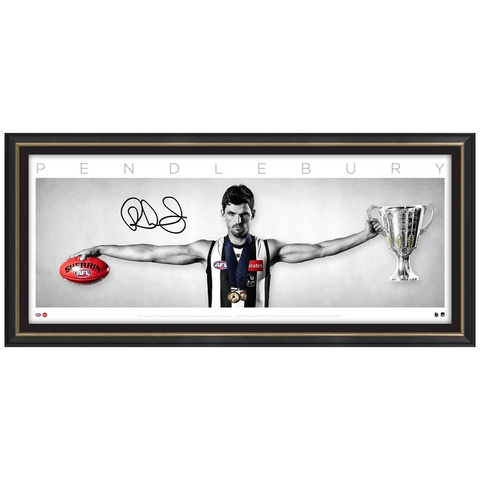 Scott Pendlebury Signed Collingwood Wings AFL Print Frame Official Premiership - 3249