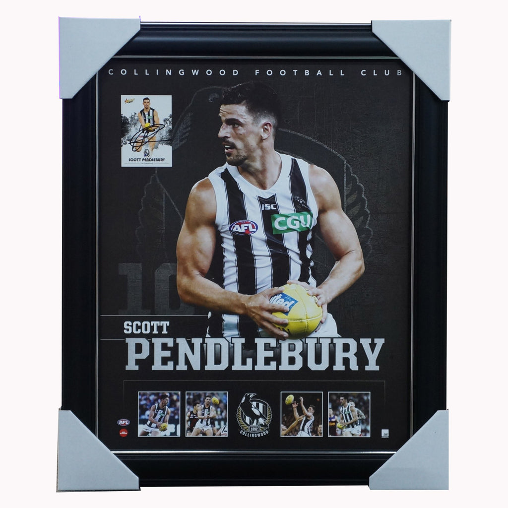 Scott Pendlebury Collingwood Official AFL Print Framed + Signed Card - 5006