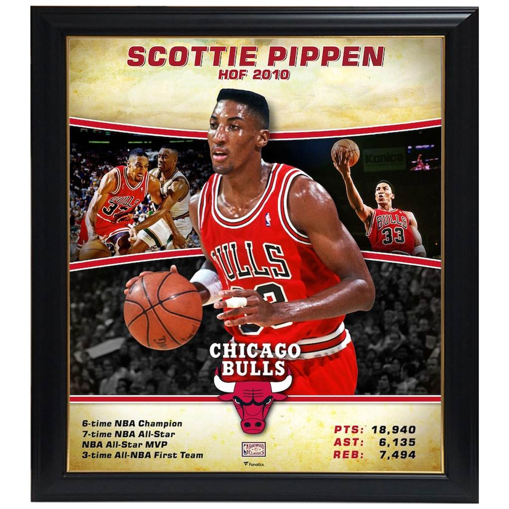 Scottie Pippen Chicago Bulls Player Collage Official Nba Print Framed - 4353