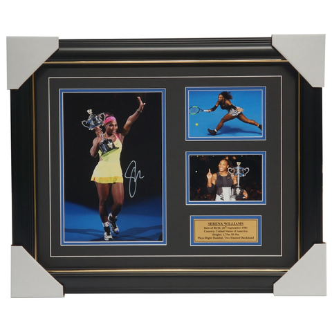 Serena Williams Signed Tennis Photo Framed + Plaque Grand Slam Champion + Coa - 2254