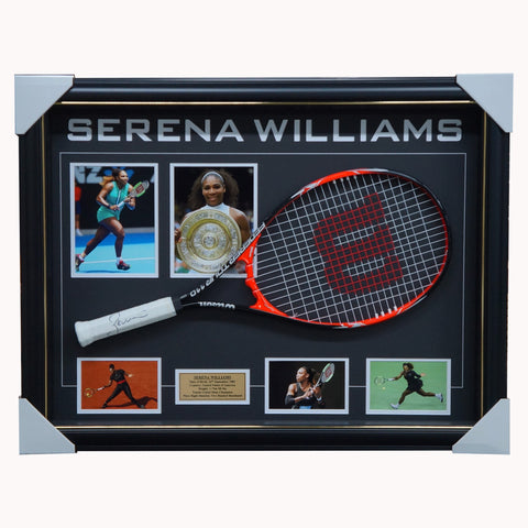Serena Williams Grand Slam Champion Signed Tennis Racket With Photos Framed + Coa - 3606