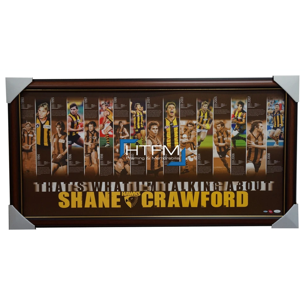 Shane Crawford Hawthorn Career Montage Framed Limited Edition Official Afl Esp - 1784