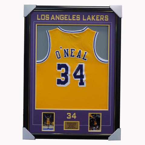 Shaquille O'neal Signed Los Angeles Lakers Nba Jersey Framed 4 X Nba Champion - 3602