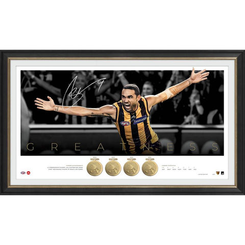 Shaun Burgoyne Signed Hawthorn Greatness 400 Game Official AFL Print Framed - 4798