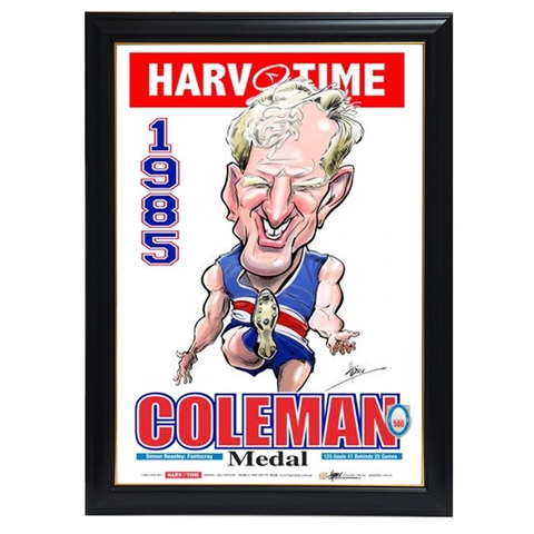 Simon Beasley, 1985 Coleman Medal, Harv Time Print Framed - 4278