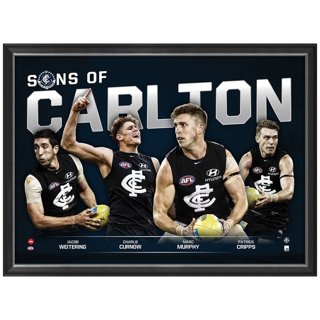 Sons of Carlton Official Afl Print Framed Marc Murphy Patrick Cripps Charlie Curnow - 3458