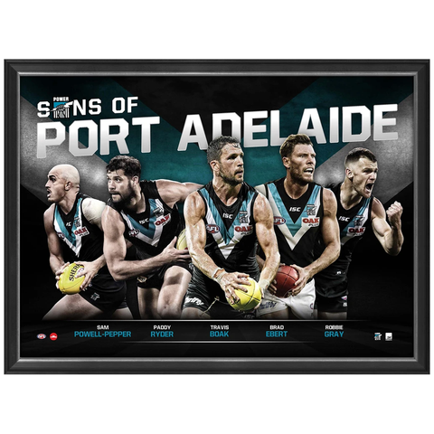 Sons of Port Adelaide L/e Official Afl Print Framed Ryder Boak Gray Ebert Powell-pepper - 3449