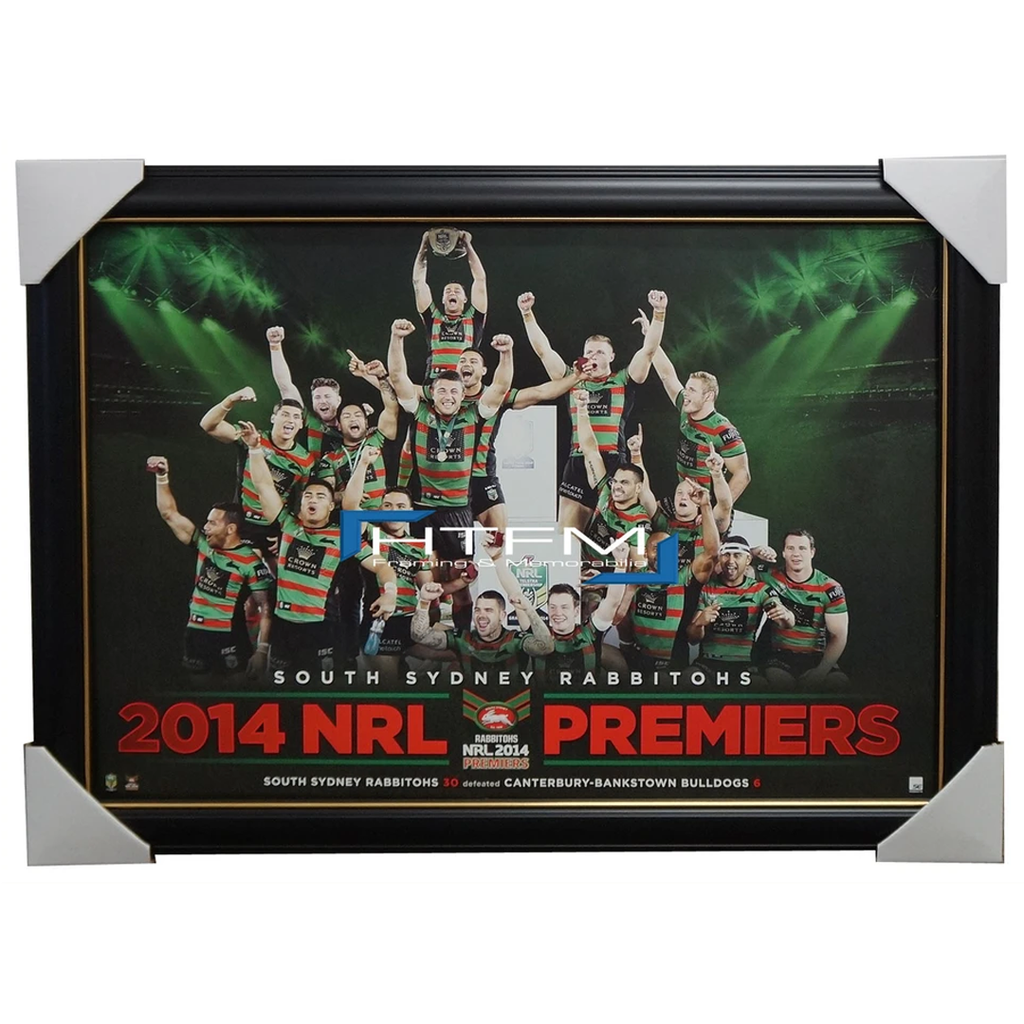 South Sydney Rabbitohs 2014 Nrl Premiers Limited Edition Print Framed Inglis - 2031