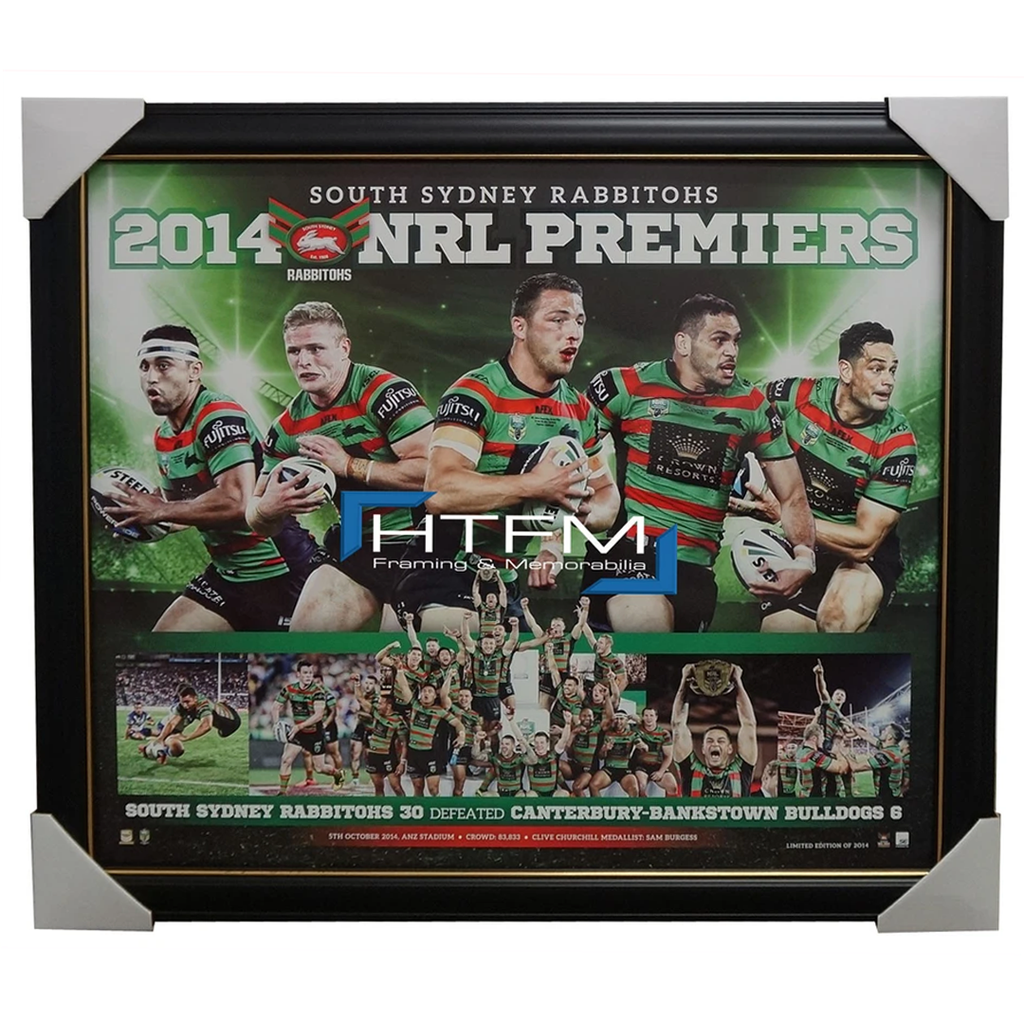 South Sydney Rabbitohs 2014 Nrl Premiers Limited Edition Sportsprint Framed - 2028