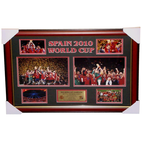 Spain 2010 World Cup Photo Collage Framed with Plaque - 2786