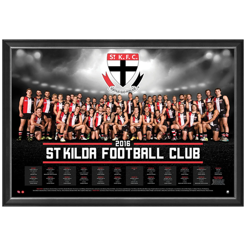 St Kilda Saints 2016 Official Afl Team Prints Framed Nick Riewoldt Leigh Montagna - 2731