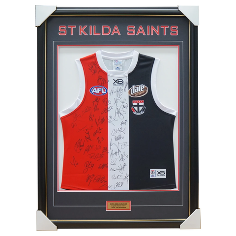 St Kilda Saints 2018 Signed Official Afl Team Jumper Framed Steven Ross + Coa - 3411