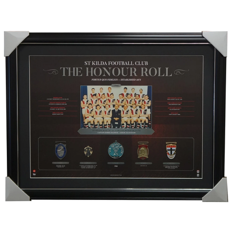 St Kilda Saints Vfl 1966 Premiers Honour Roll With Medallions Print Framed - 3014