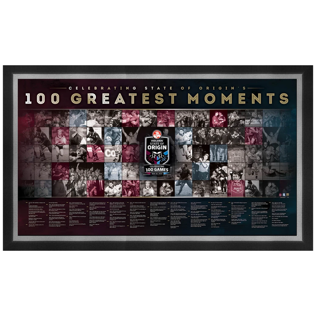 State of Origin 100th Test Greatest Moments Sportspint Queensland V NSW L/E Framed - 1855
