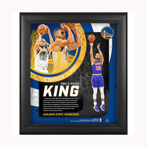 Stephen Curry Golden State Warriors Framed 15" x 17" NBA All-Time 3-Point Leader Collage - 5116
