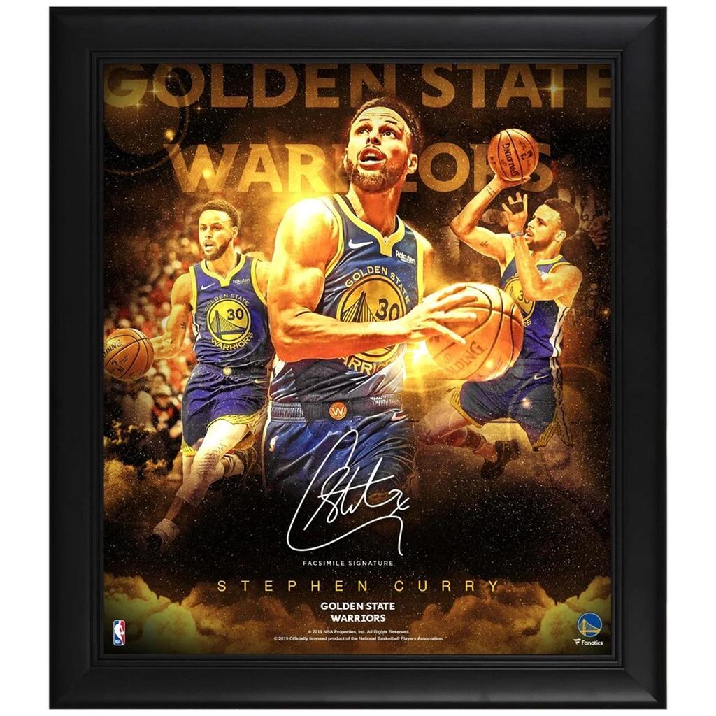Stephen Curry Golden State Warriors Facsimile Signed Official Nba Print Framed - 3955