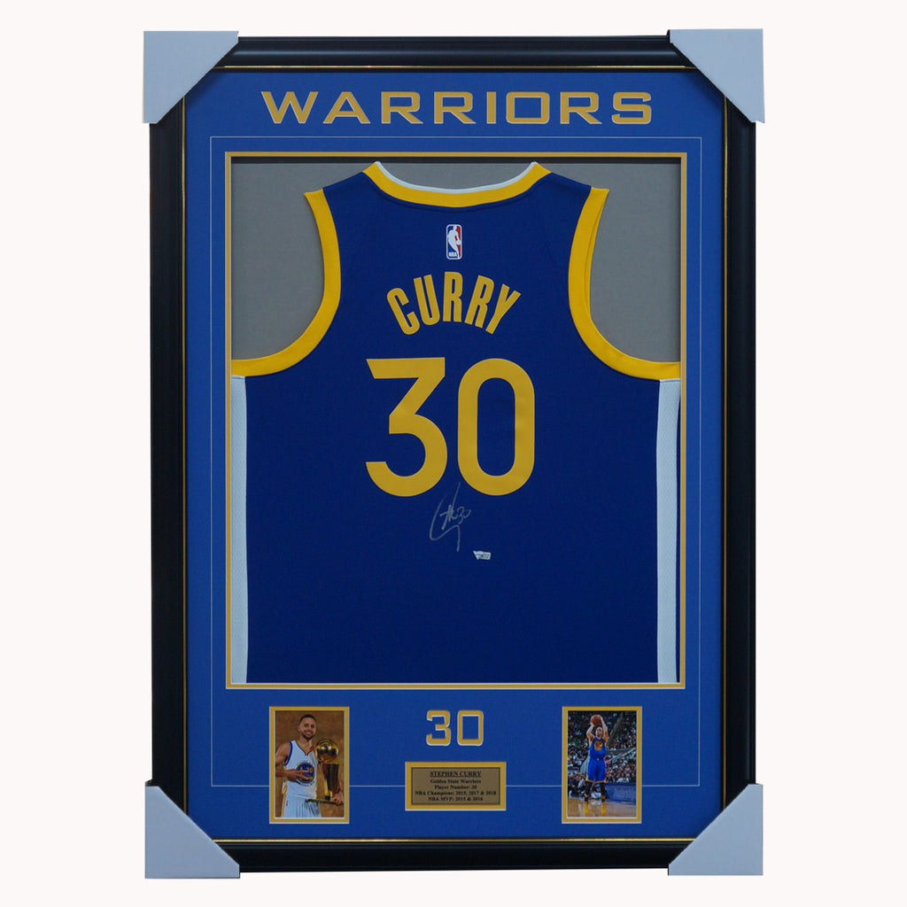 Stephen Curry Signed Fanatics Official NBA Golden State Warriors Jersey Framed - 4580