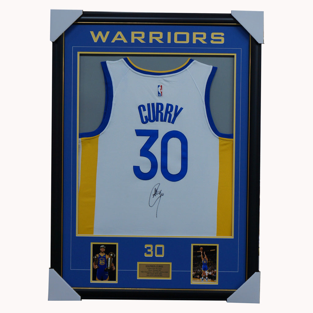 Stephen Curry Signed NBA Golden State Warriors Jersey Framed With