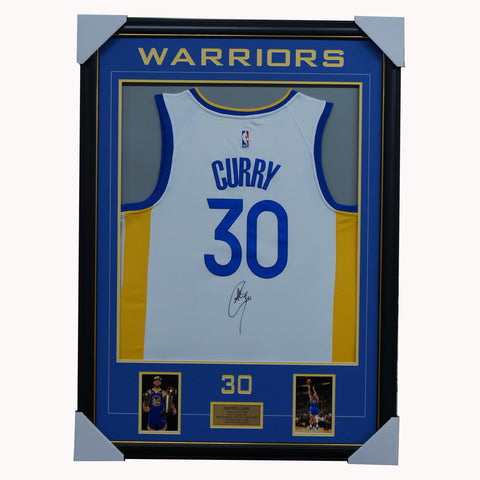 Stephen Curry Signed NBA Golden State Warriors Jersey Framed With Photos NBA Champions MVP - 3414