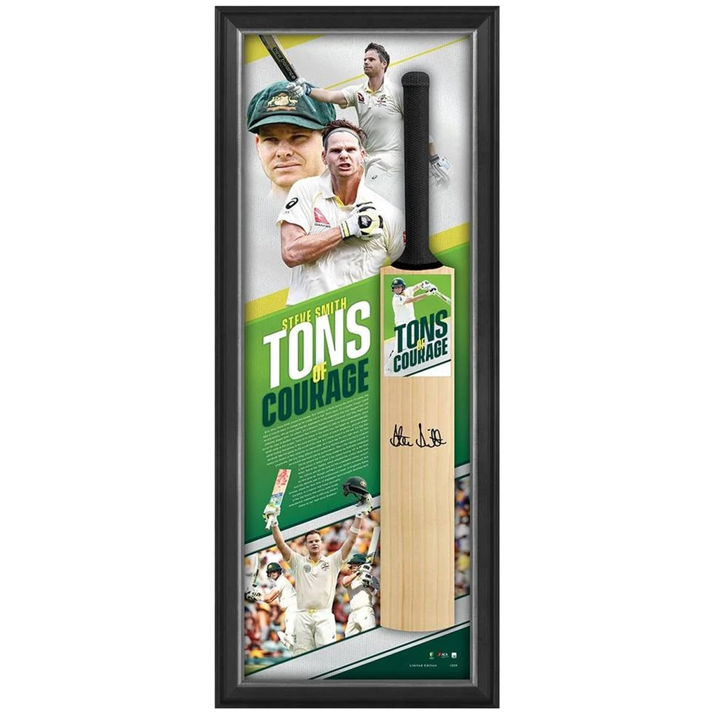 Steve Smith Signed Tons of Courage Official Acb Full Size Bat Box Framed - 3863