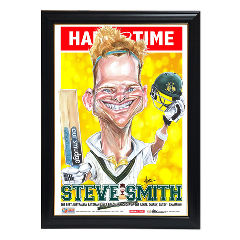 Steve Smith, Cricket, Harv Time Print Framed - 4072