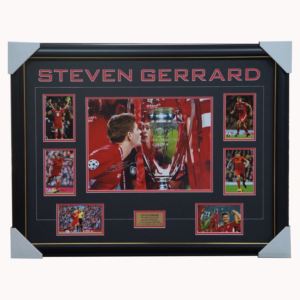 Steven Gerrard Liverpool Celebration Collage Signed Framed - 2667