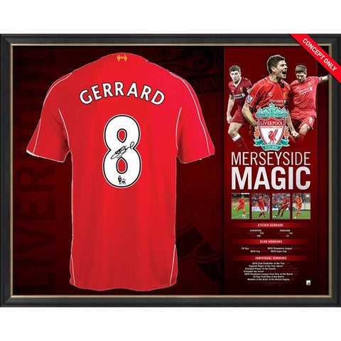 Steven Gerrard Signed Liverpool Epl No.8 Jersey Framed - 4476