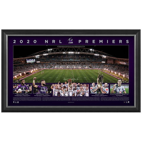 Melbourne Storm 2020 Nrl Premiers Official Panoramic Print Framed - 4684