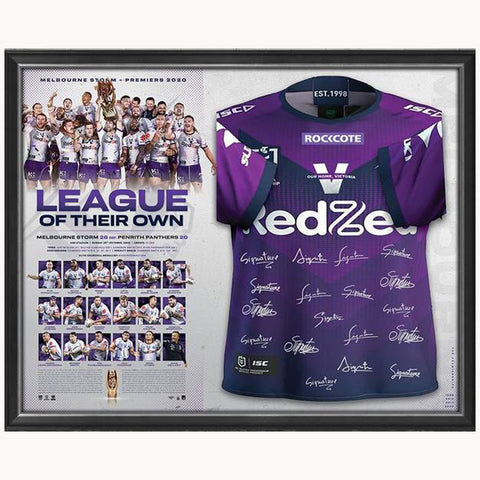 Melbourne Storm 2020 Nrl Premiers Team Signed Official Jersey Framed - 4677