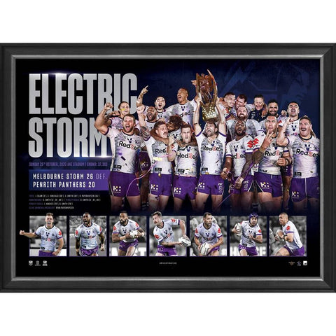 Melbourne Storm 2020 Nrl Premiers Official Sportsprint Framed - 4679