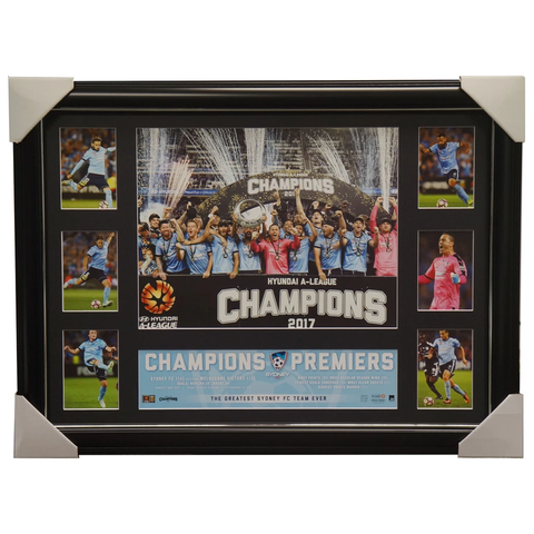 Sydney F.c. 2017 a-league Official Champions Deluxe Super Frame - 3114