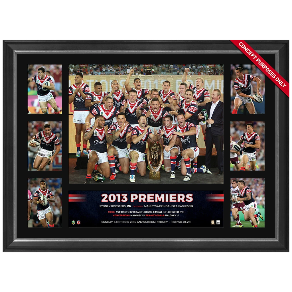 Sydney Roosters 2013 Nrl Premiers Official Tribute Frame Anthony Minichiello - 3074
