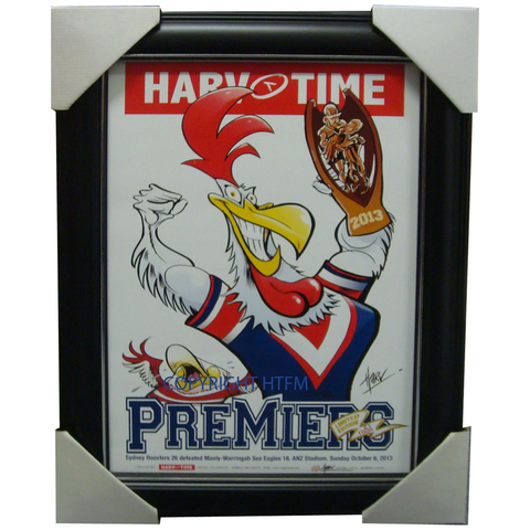 Sydney Roosters 2013 Premiers Harv Time Limited Edition Print Framed Minichiello - 1555