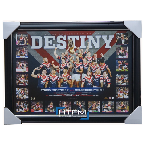 Sydney Roosters 2018 Premiers Official Nrl "Destiny" Print Framed Cooper Cronk + Coa - 3511