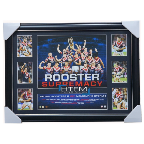 Sydney Roosters 2018 Premiers Official Roosters Supremacy Tribute Print Framed - 3512